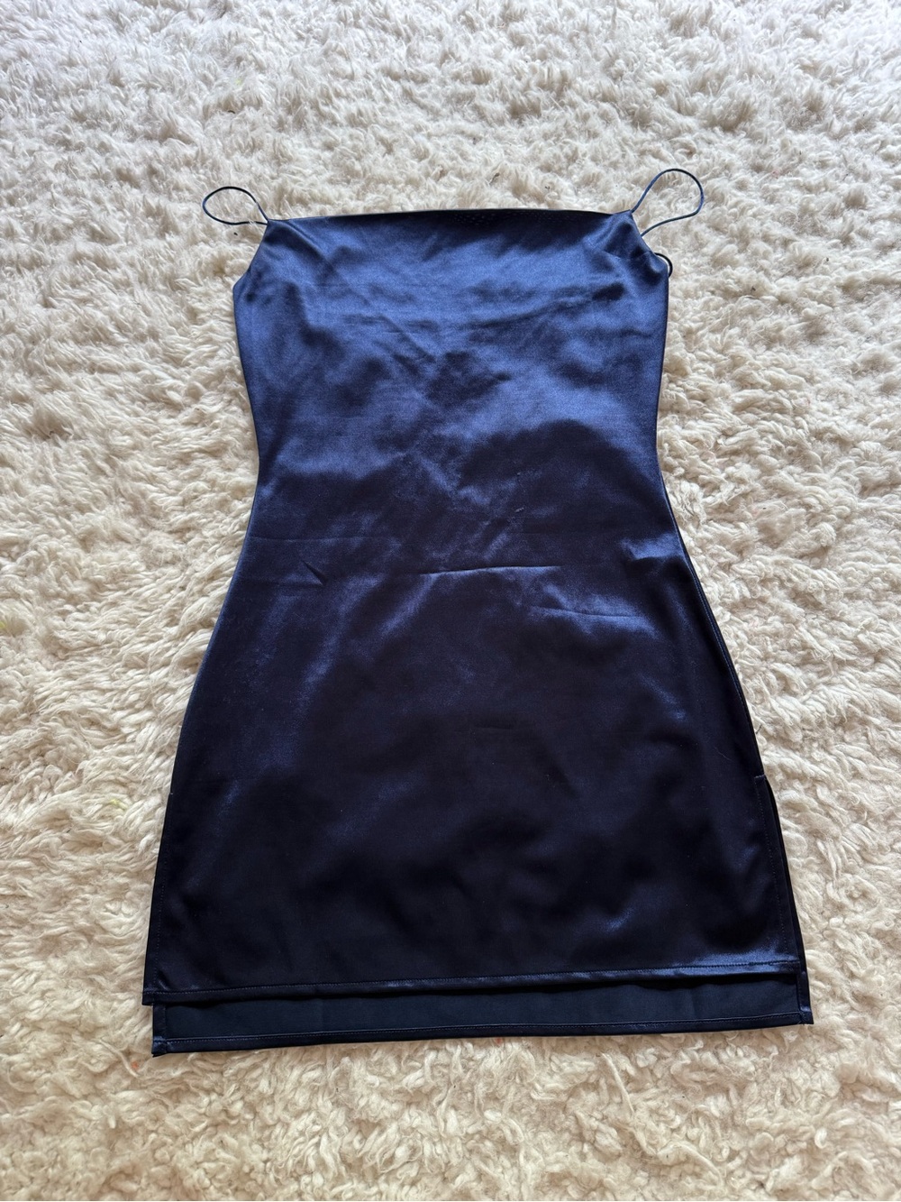 Zaful Satin Slip Mini Dress in Navy